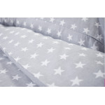 Bavlnené detské obliečky Top Beds 160 x 110 sivá s bielymi hviezdičkami